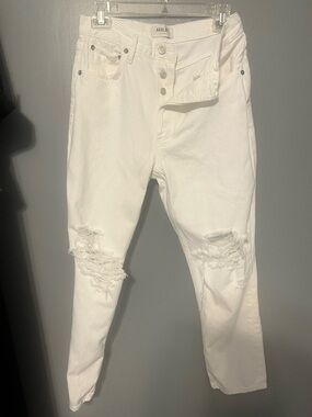 Agolde White Slim Straight Distressed women’s  Jeans